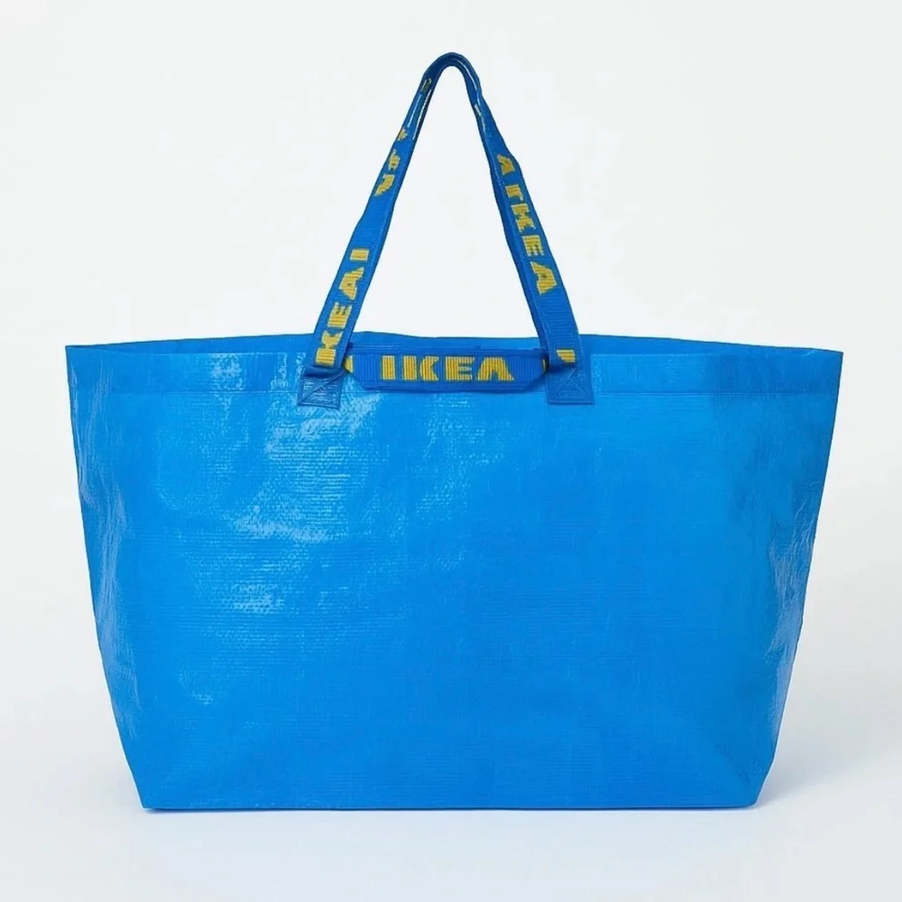 5 IKEA Blue Tote with Yellow Handles spring cleaning decluttering must have!